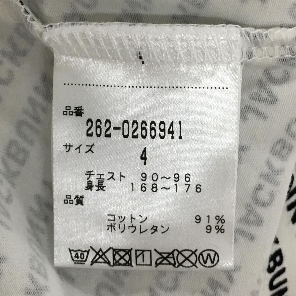 超美品】ジャックバニー 長袖ハイネックシャツ 白×黒 ロゴ総柄