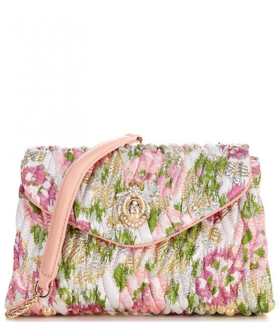 【送料無料】 デューンロンドン レディース ショルダーバッグ バッグ Darling Floral Jacquard Crossbody Bag Pink