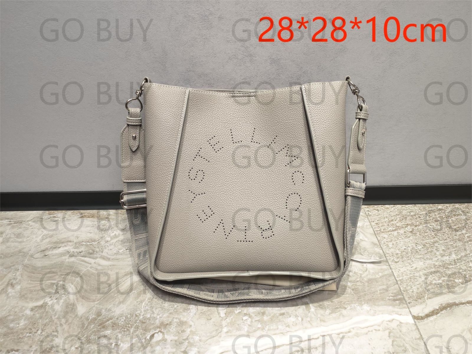 美品  ステラマッカートニー stella mccartney レディース  クロスボディバック  ショルダーバッグ 28cm Grey