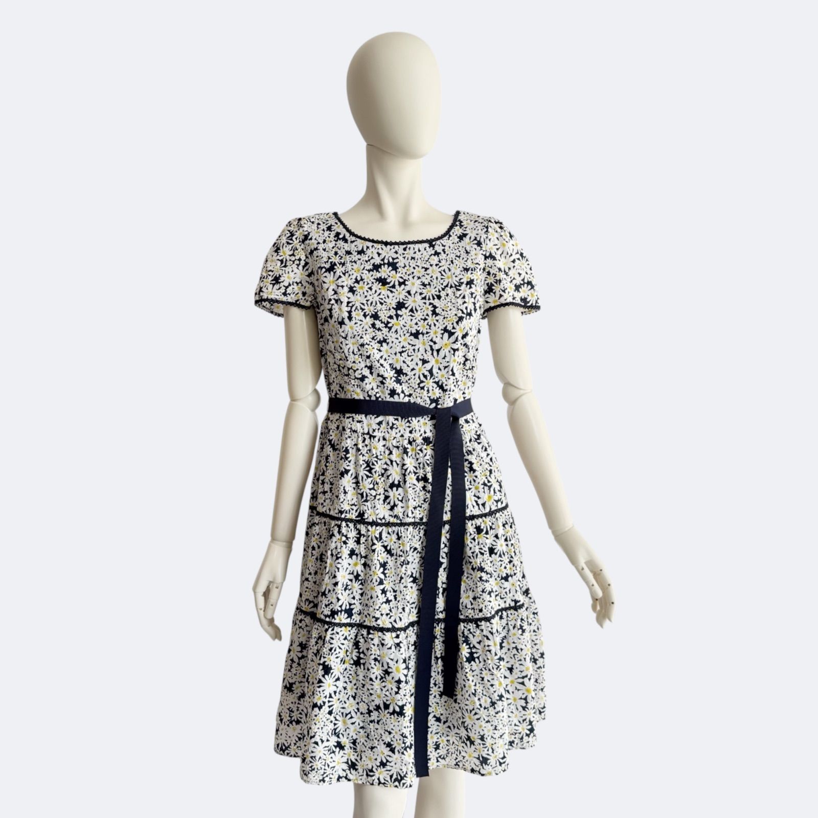 エムズグレイシー 刺繍半袖ワンピース M'S GRACY エムズグレイシー ワンピース 花柄 刺繍 ドレス 半袖