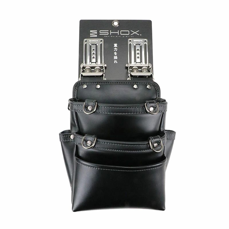 藤原産業 SHOX SHX-15 連結 ベルトループ プレート 3段 腰袋 ステンレス ホルダー付