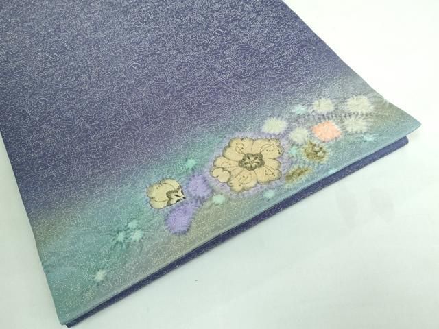 平和屋本店□極上 久保田一竹 幻の辻が花 太鼓柄袋帯 辻が花 霞文 金  