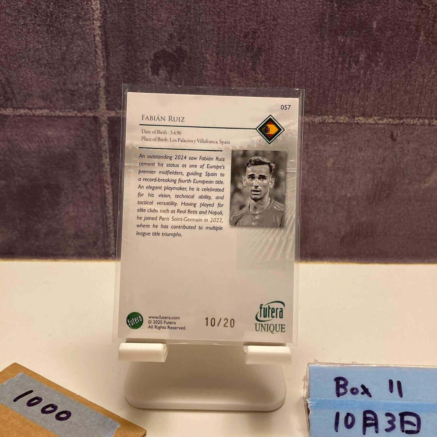 2025 Futera Unique Fabian Ruiz 10/20 Spain National Team