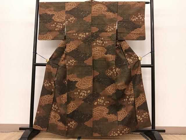 平和屋着物○伝統工芸士 七代目 吉澤与市 紬 絞り 型染め