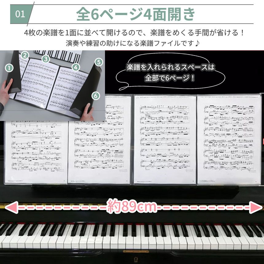 楽譜ファイル 楽譜 ファイル 2個セット 書き込める 見開き4面 楽譜入れ