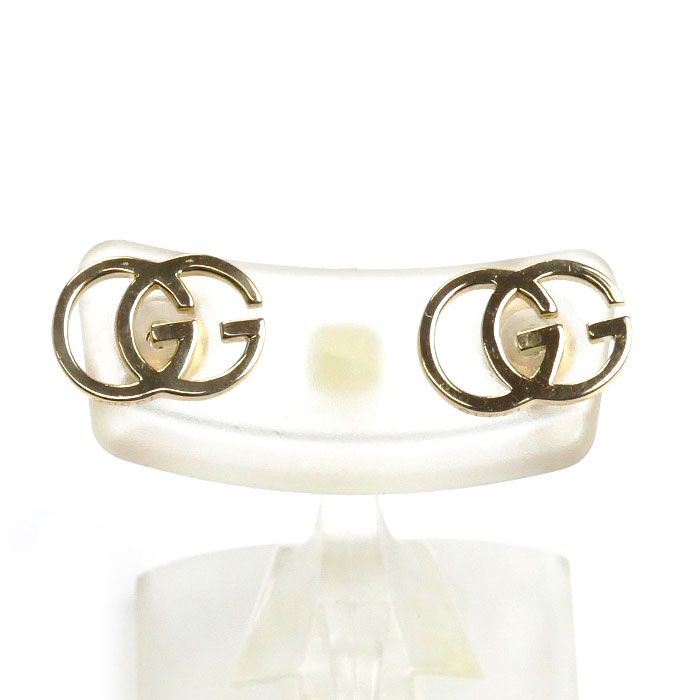 GUCCI グッチ K18YG イエローゴールド GGランニング スタッズ ピアス 