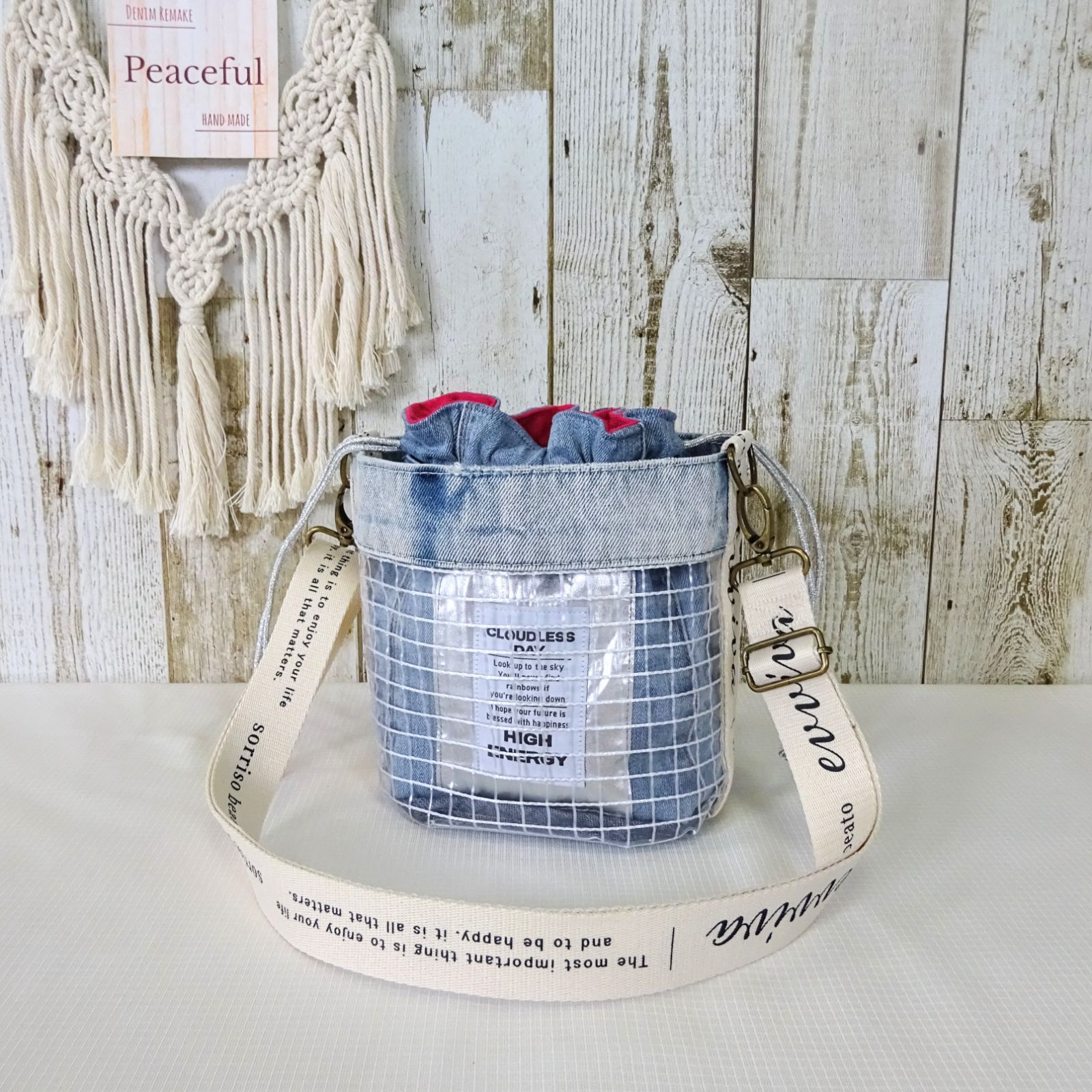 セール，100%新品 バケツ型ショルダーバッグクリアバッグバケット