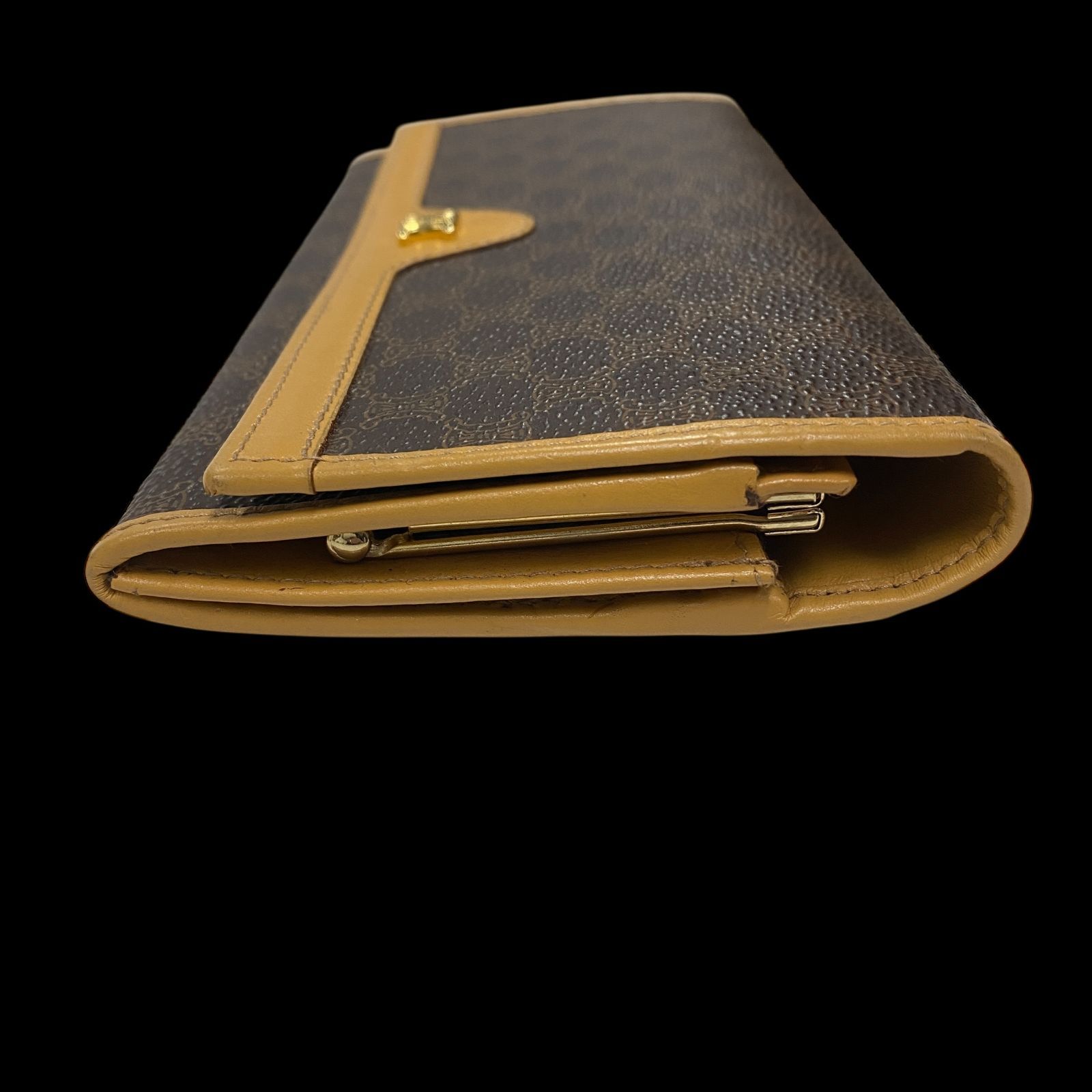 美品 CELINE セリーヌ マカダム 長財布 ウォレット M13 トリオンフ金具 