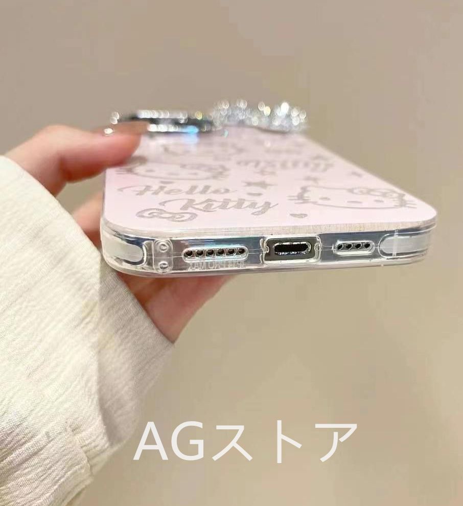 iPhone16ケース ハローキティ キラキラリボンiPhoneケース