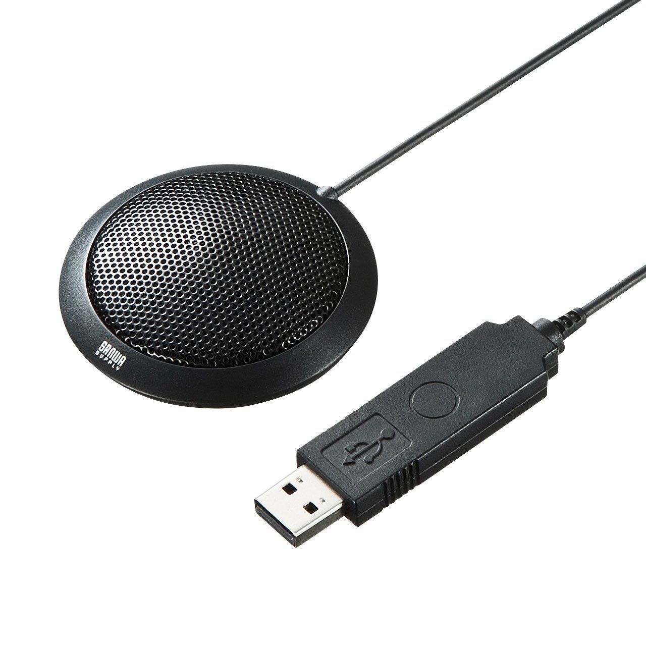 サンワサプライ USBマイクロホン 無(全)指向性 フラット型 MM-MCU06BK 