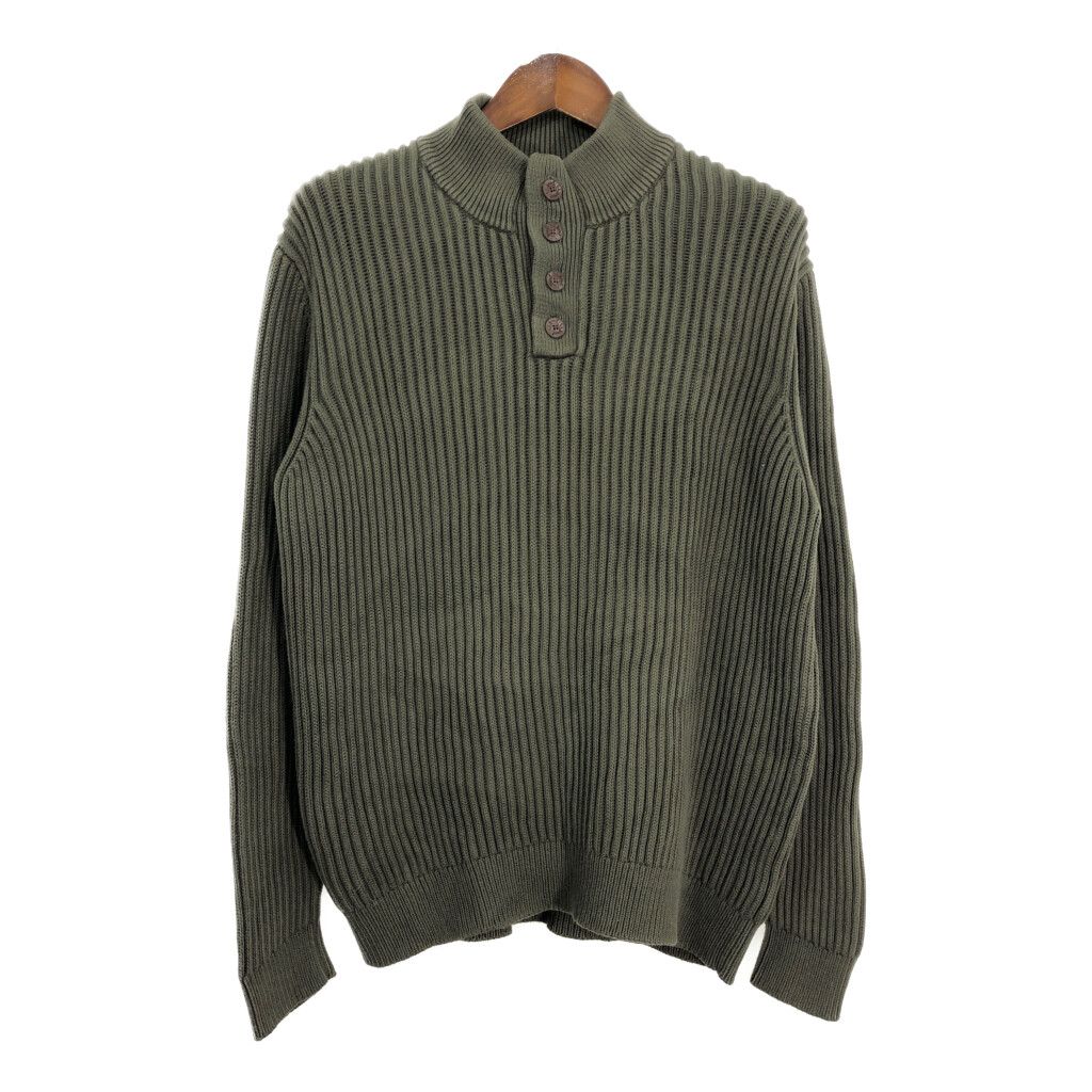 L.L.Bean エルエルビーン ローゲージニット コットンセーター アウトドア オリーブ (メンズ XL) 中古 古着 S6451