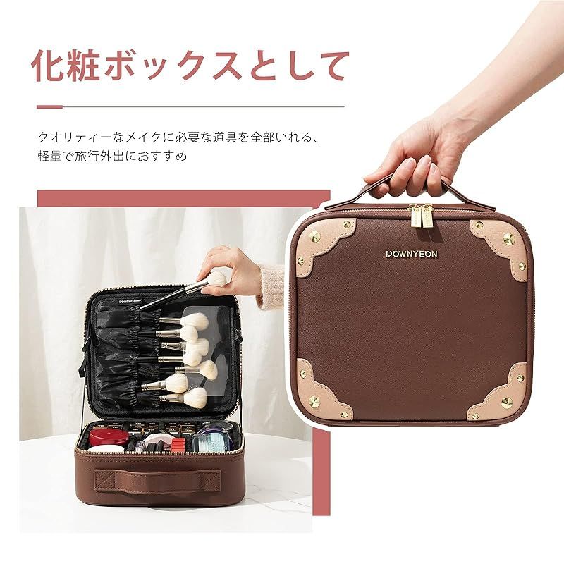 Rownyeon メイクボックス ネイリスト バッグ 大容量 メイクアップ アーティスト専用化粧ケース ブラック L サイズ haoyunshengyi メイクボックス メイクブラシバッグ EVA化粧ポーチ
