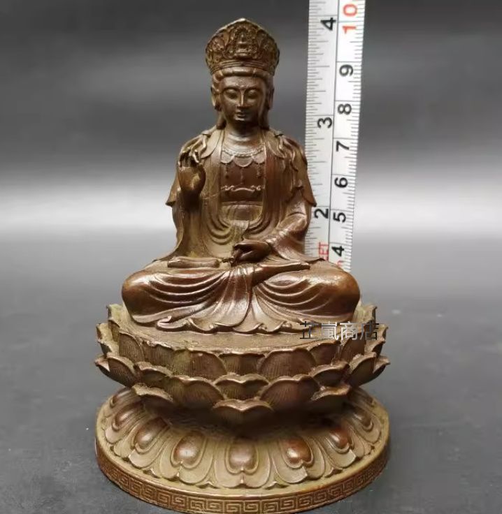 銅器 仏像 坐蓮観音菩薩仏像 仏像 彫刻 置物 開運 風水 - メルカリ