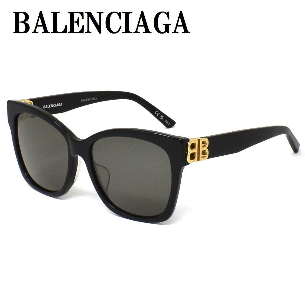 バレンシアガ BALENCIAGA BB0102SA 001 57mm サングラス アジアンフィット アイウェア グレー ブラック