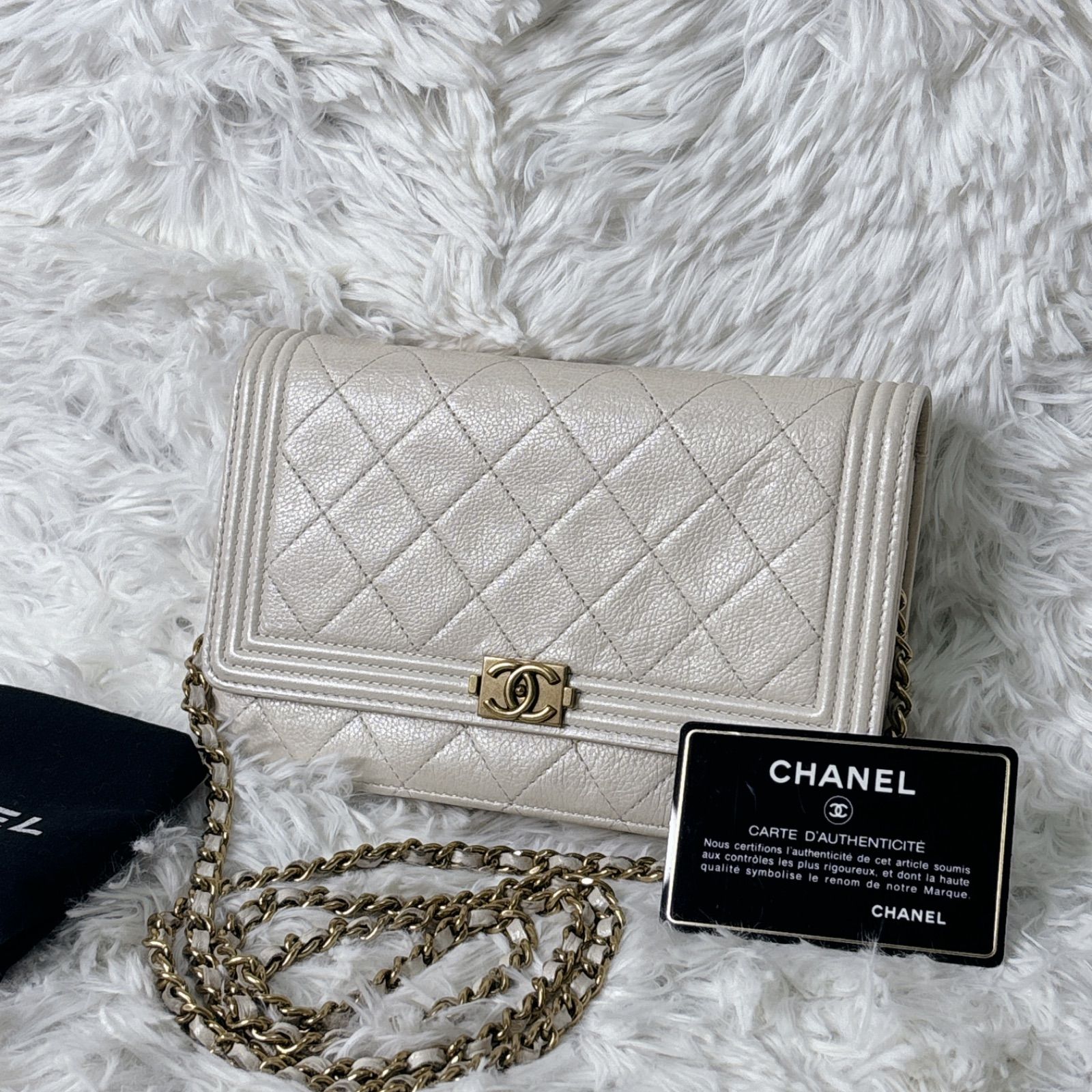希少 CHANEL シャネル ショルダーバッグ チェーンウォレット ボーイ 