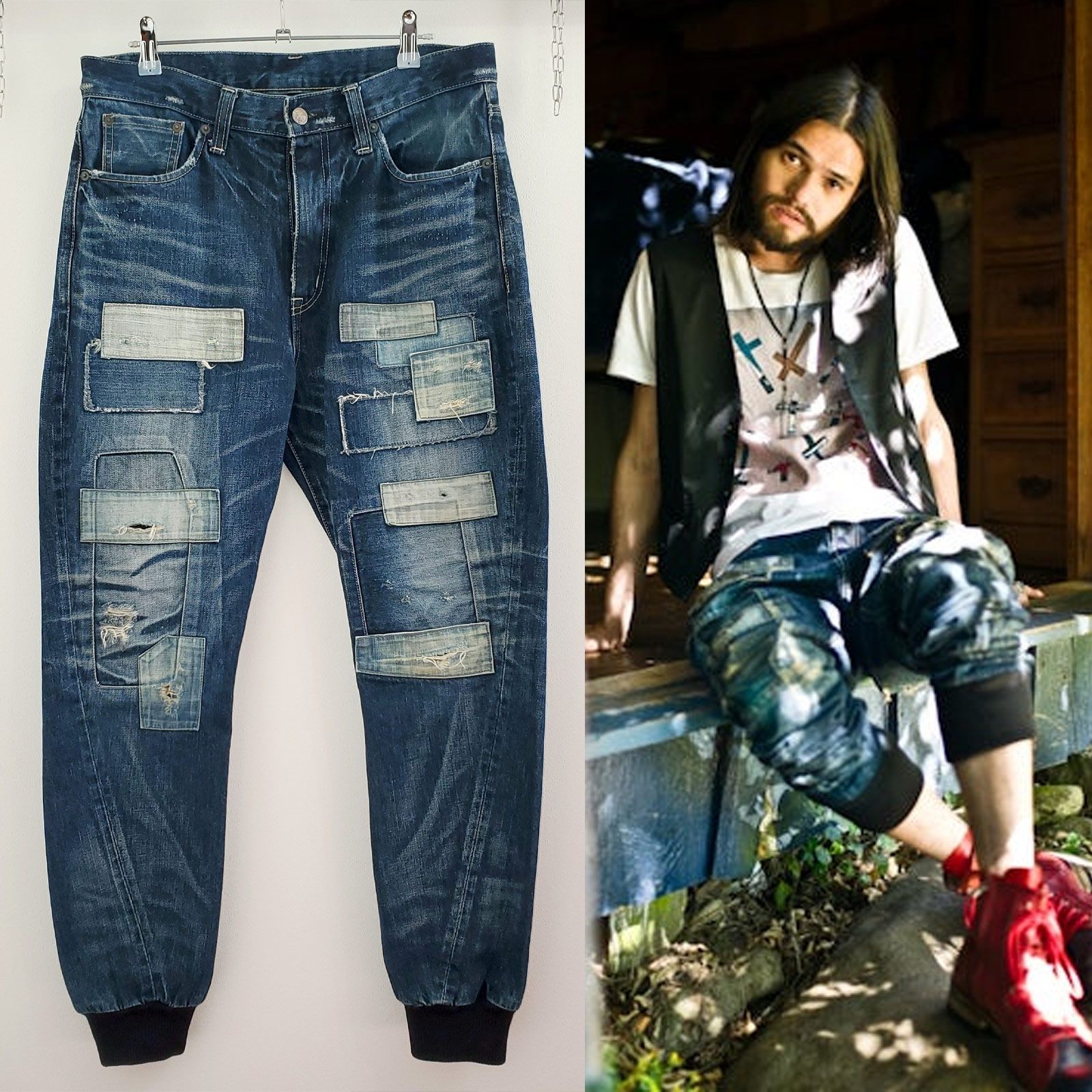 glambグラム□美品 初期 名作 Unplugged sarrouel denim アンプラグド