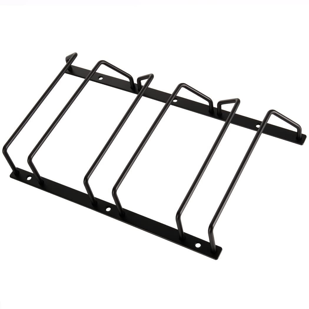数量 Dianoo 18 cm ブラックワイングラスラック キャビネット下 吊り下げ脚付きグラスホルダー バーダイニングルーム用 3列