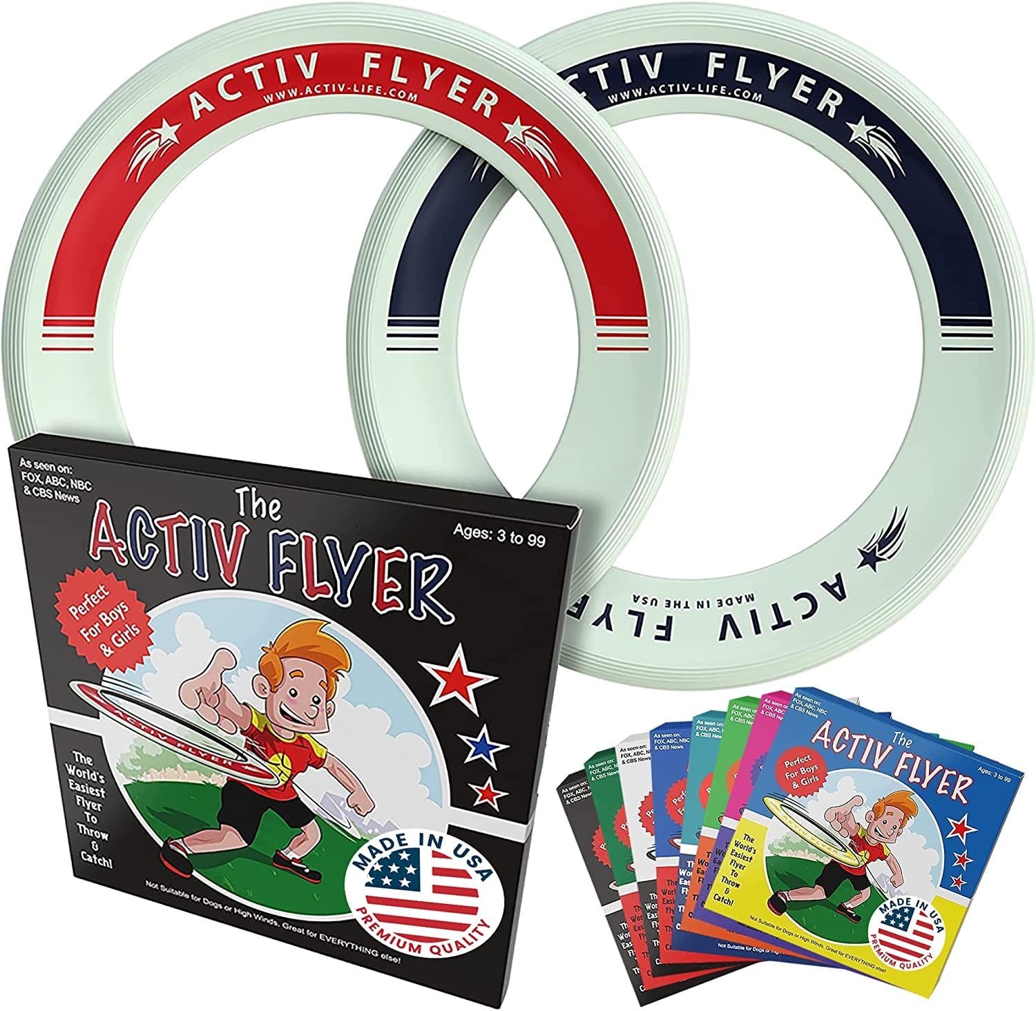 Activ Life アクティブライフ 空飛ぶおもちゃ 暗闇で光る 6歳の男の子用のプレゼント 子ども用クリスマスプレゼント 裏庭 学校のグラウンド 室内ジム バーベキュー テールゲートパーティーでの遊び トスゲーム 9 5|8 暗闇で光 暗闇で光る