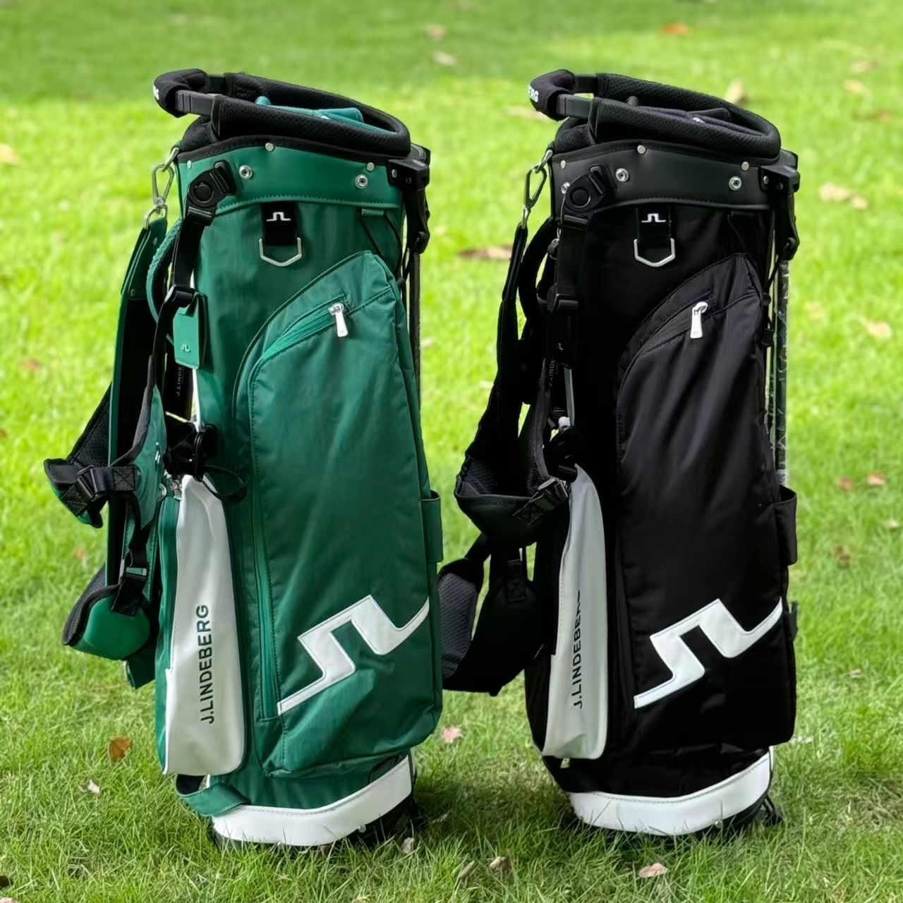 J.LINDEBERG グリーン スタンドゴルフバッグ ジェイリンドバーグJLINDEBERG キャディバッグ グリーンスタンド式