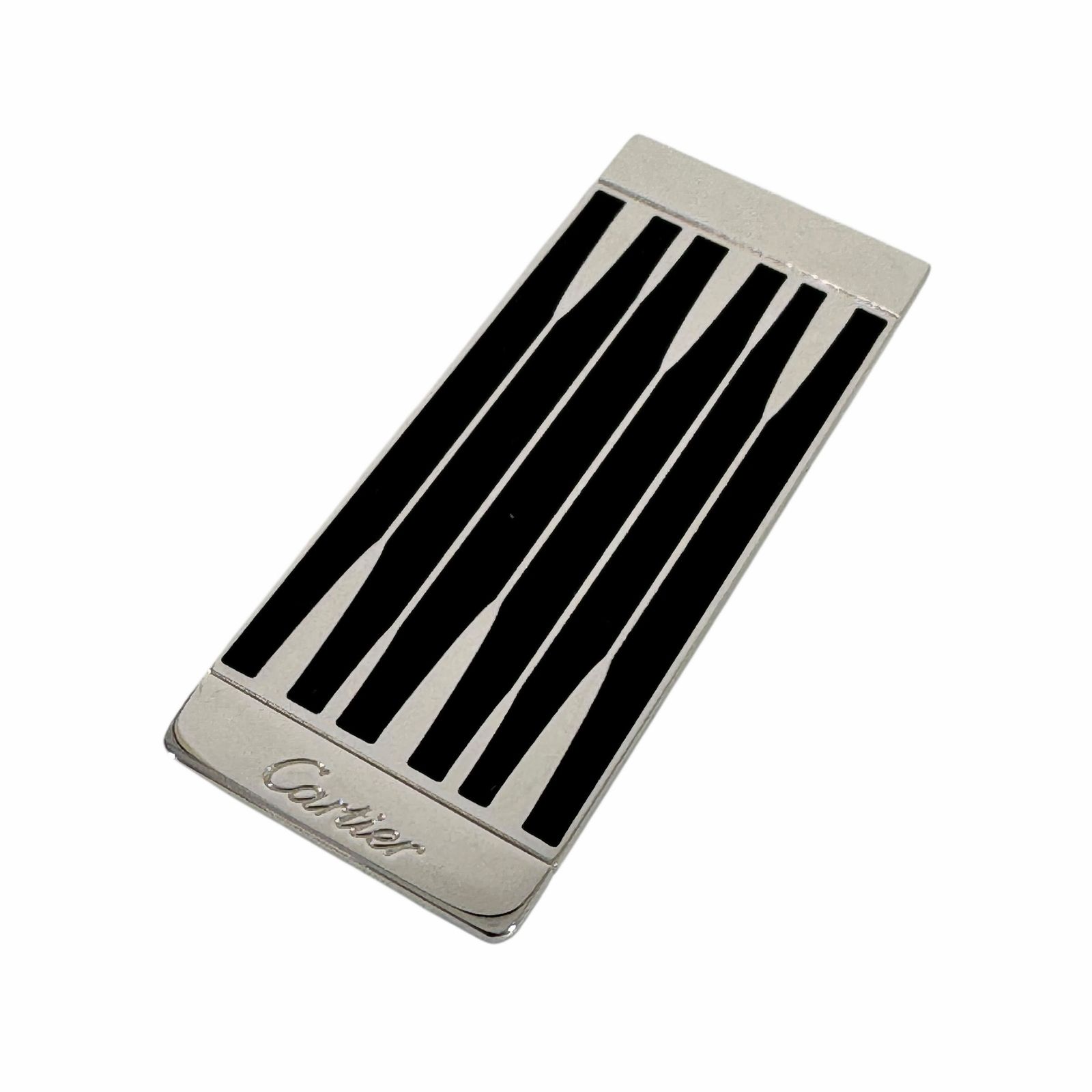 カルティエ マネークリップ 財布 シルバーブラック系 J0046
