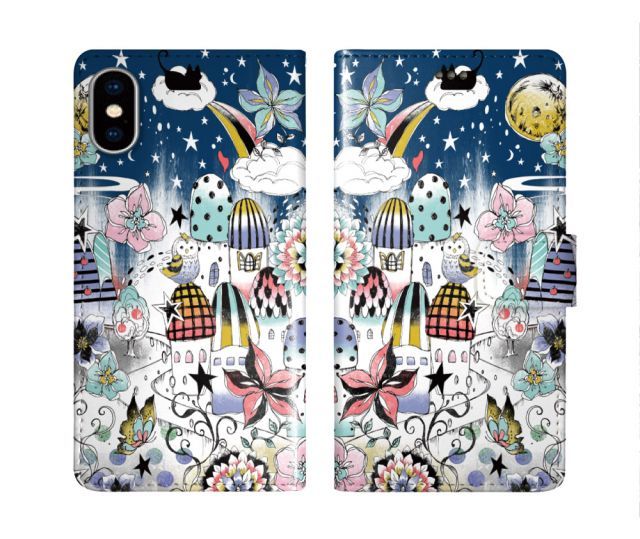 格安，大人気 スカラー 手帳型 ケース Galaxy A55 5G SC-53E スマホケース 全機種対応 ギャラクシー SC-51E SC-51D SC-56C SC-56B SC-53B 手帳 カバー scolar フクロウ チョウ メルヘンな夜空と街 ダイアリー その他