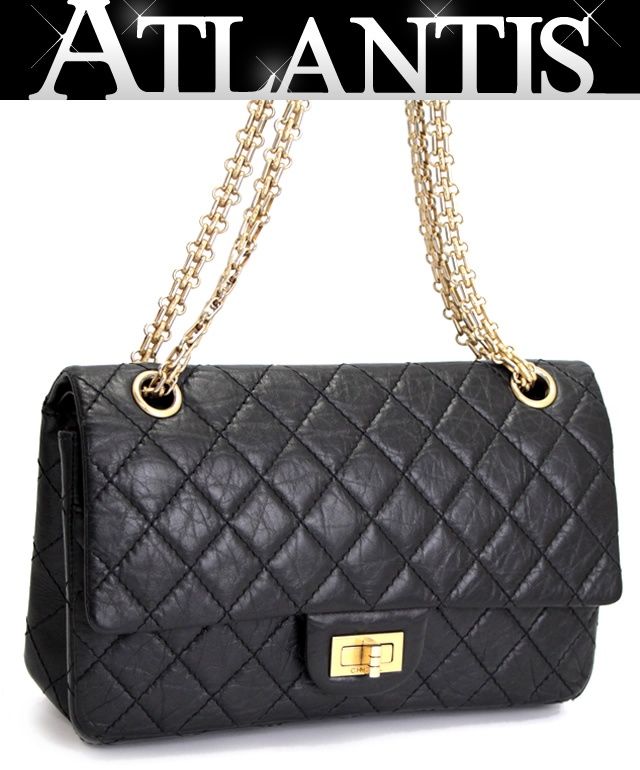 CHANEL(シャネル) 2.55/マトラッセ チェーンショルダーバッグ ショルダーバッグ 肩掛け 斜め掛け 2WAY ハンドバッグ カーフ ブラック黒 マットゴールド金具 シルバー金具 レディース 40101779824【中古】【アラモード】 CHANEL（シャネル） 2.55 マトラッセ チェーンショルダー ショルダー