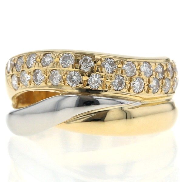 k18 pt850 ツイストコンビデザインリング