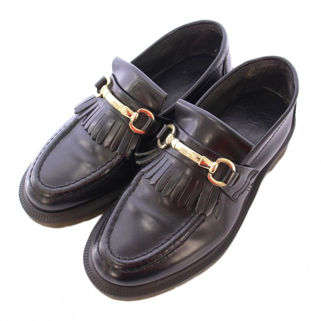 ドクターマーチン フリンジ付きブラックローファー厚底 Dr. Martens ブラックフリンジローファー Dr.Martens 厚底