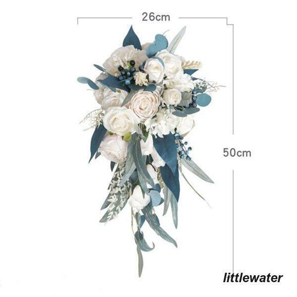 送料無料ウエディングブーケ ブートニア 結婚式 ローズ 造花アレンジメント 花嫁 披露宴 安い 手作り キット ブライダルブーケ CEWOR 造花 ローズ 造花 DIY ウェディングブーケ コンボ センター