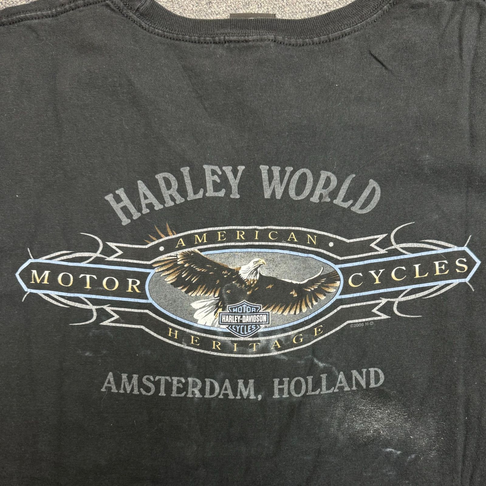 Harley Davidson 2005年製 00s ブルーフレア Tシャツ プリント