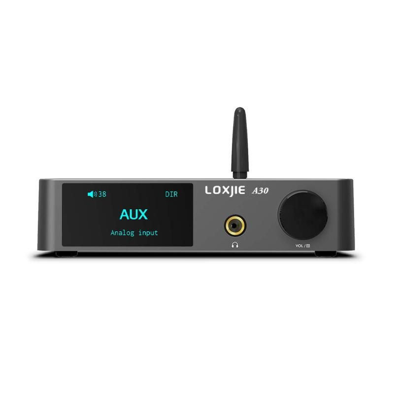LOXJIE A30 パワーアンプ HI-FI ステレオ デジタルアンプ DAC ヘッドホンアンプ 一体 MA12070 アンプIC搭載|EQ 高低音調節 |Bluetooth5.0|Apt-X対応