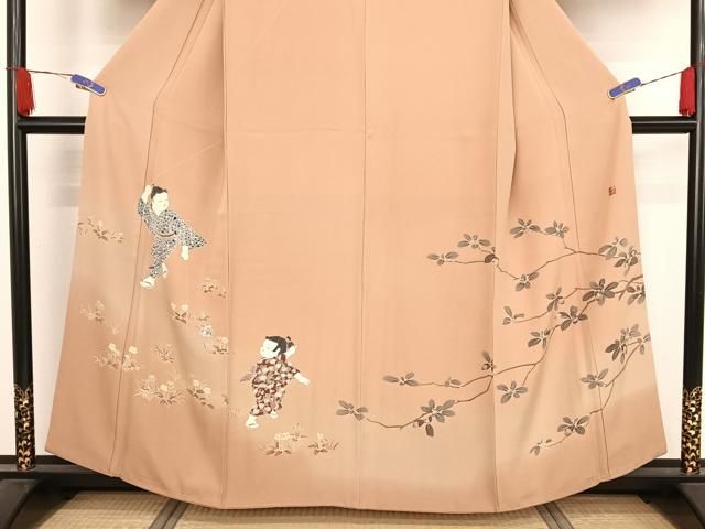 平和屋着物○十日町友禅作家 関口遼一 訪問着 童子遊び 凧揚げ 暈し