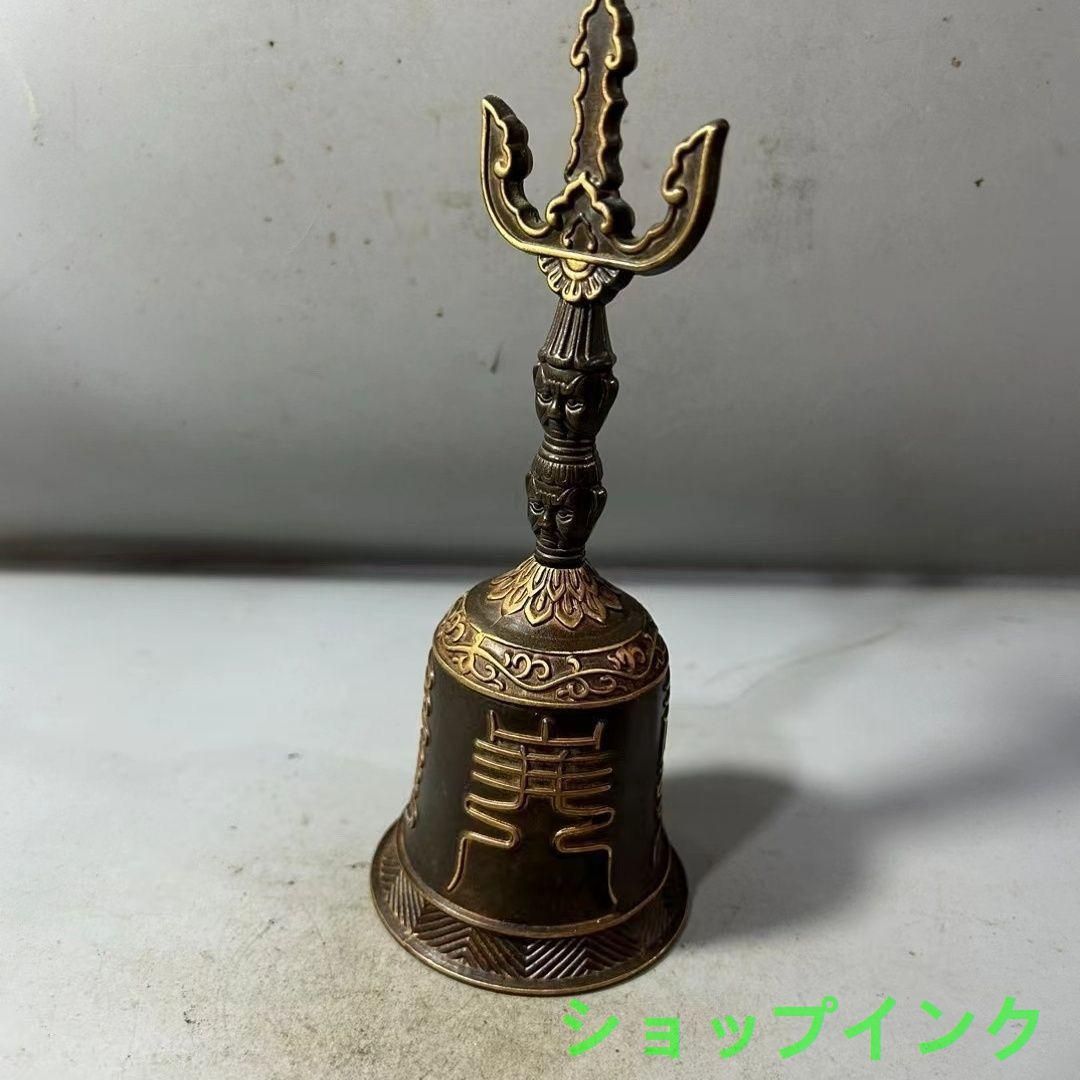 銅器 天蓬帝鐘天蓬鈴  三清鈴 三叉金剛鈴 手揺鈴 鎮宅辟邪 開運風水招財置物 浮彫天蓬帝鐘天蓬鐘鈴 道家用品 三清鈴 三叉金剛鈴 仏具 置物