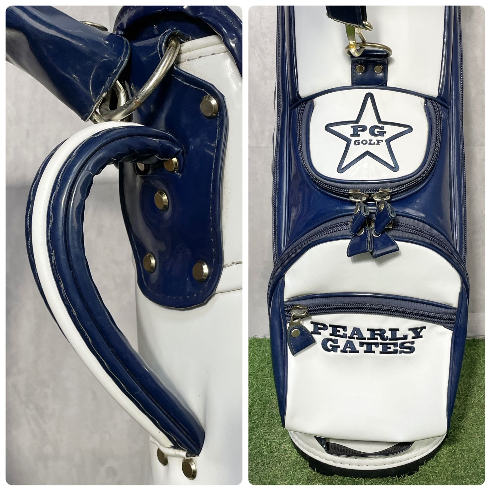 パーリーゲイツ　エナメル　キャディバック PEARLY GATES - PEARLY GATES エナメルキャディバッグ レッド 現行