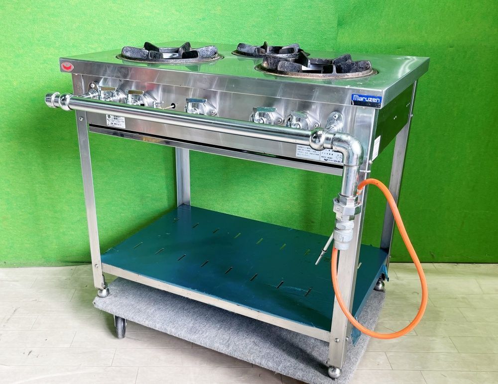 マルゼン 3口 コンロ ガステーブル MGT-096DS LPガス仕様 H80 W90 D60 cm C-1503