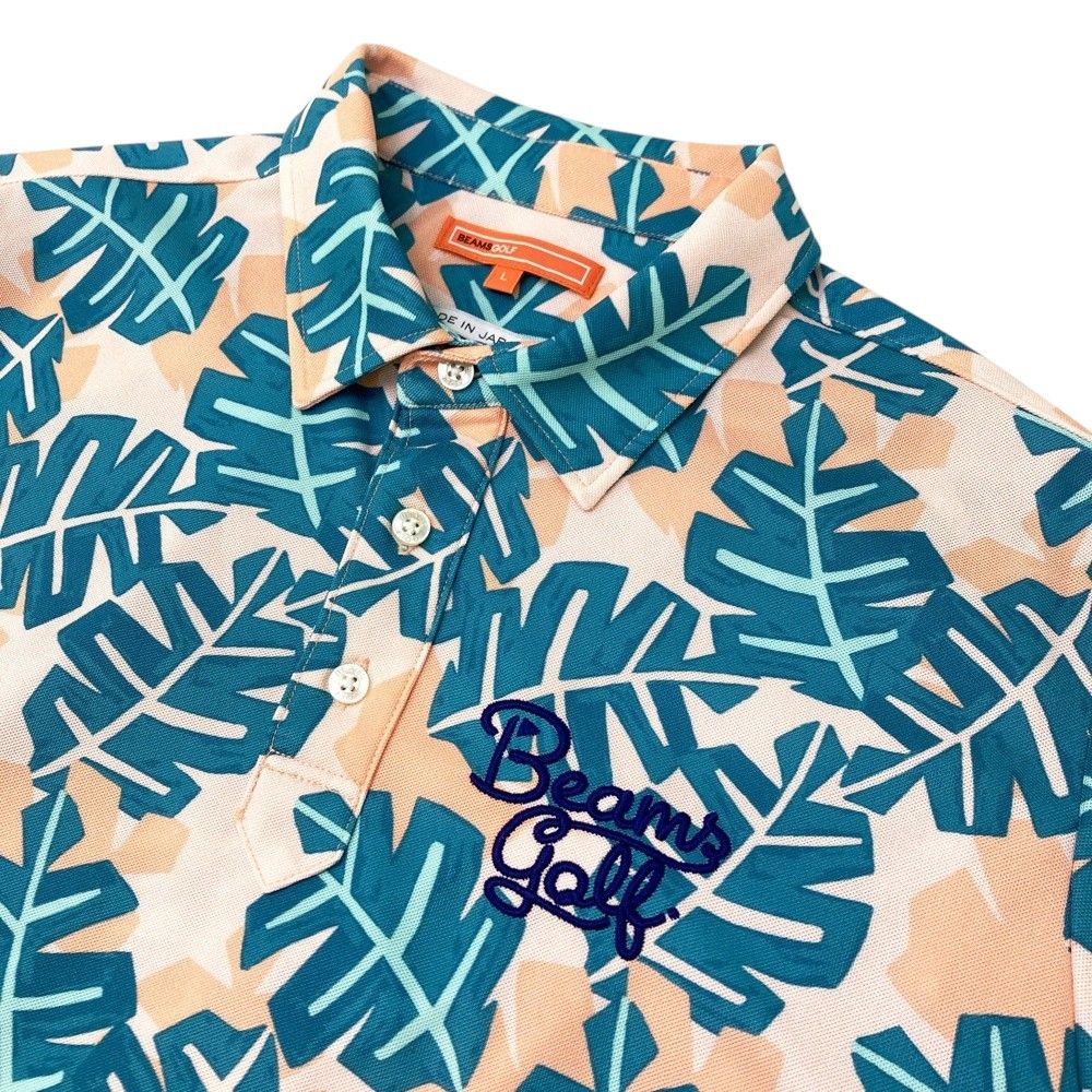 送料無料も! サイズ L BEAMS GOLF ビームスゴルフ 半袖ポロシャツ 総柄 オレンジ系 240101526895 ゴルフウェア メンズ ストスト 最短翌日お届け。