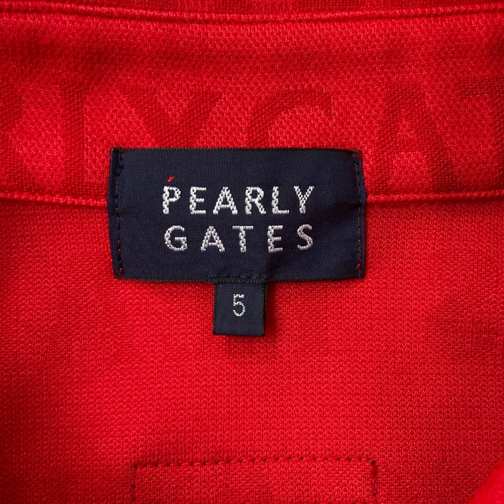 サイズ：5 PEARLY GATES パーリーゲイツ  半袖ポロシャツ  レッド系 [240101433225] ゴルフウェア メンズ ストスト PEARLY GATES パーリーゲイツ 半袖ポロシャツ レッド系 サイズ