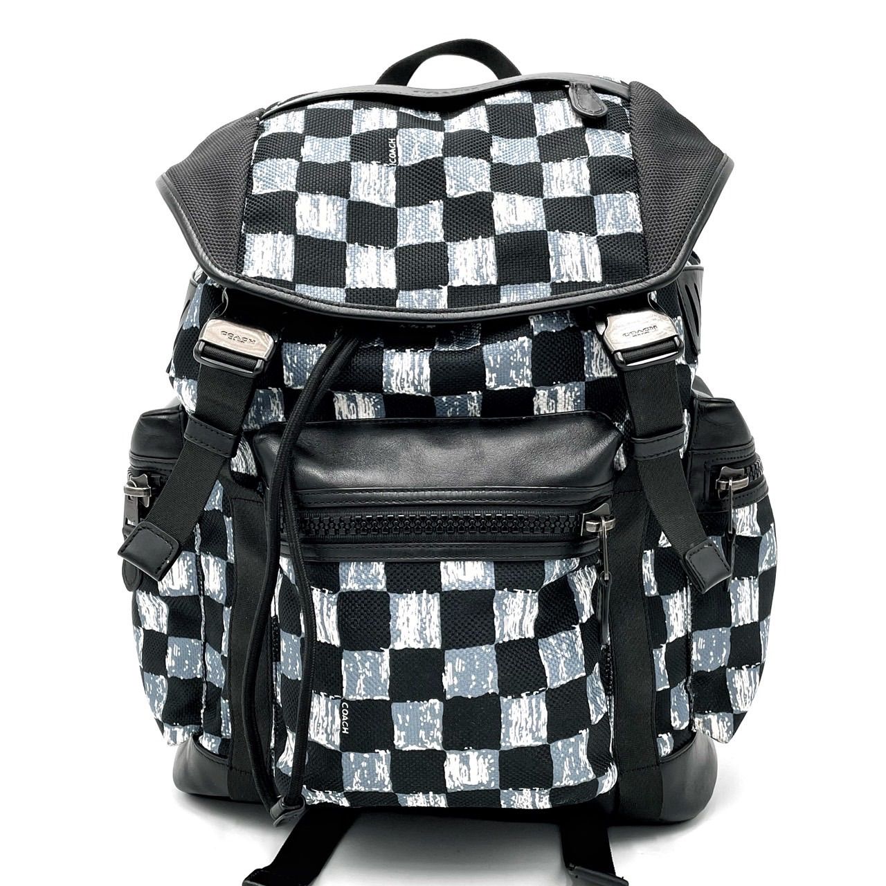 COACH ブラック ロゴパターン リュック Coach ロゴパターン バックパック ブラック COACH ロゴパターン