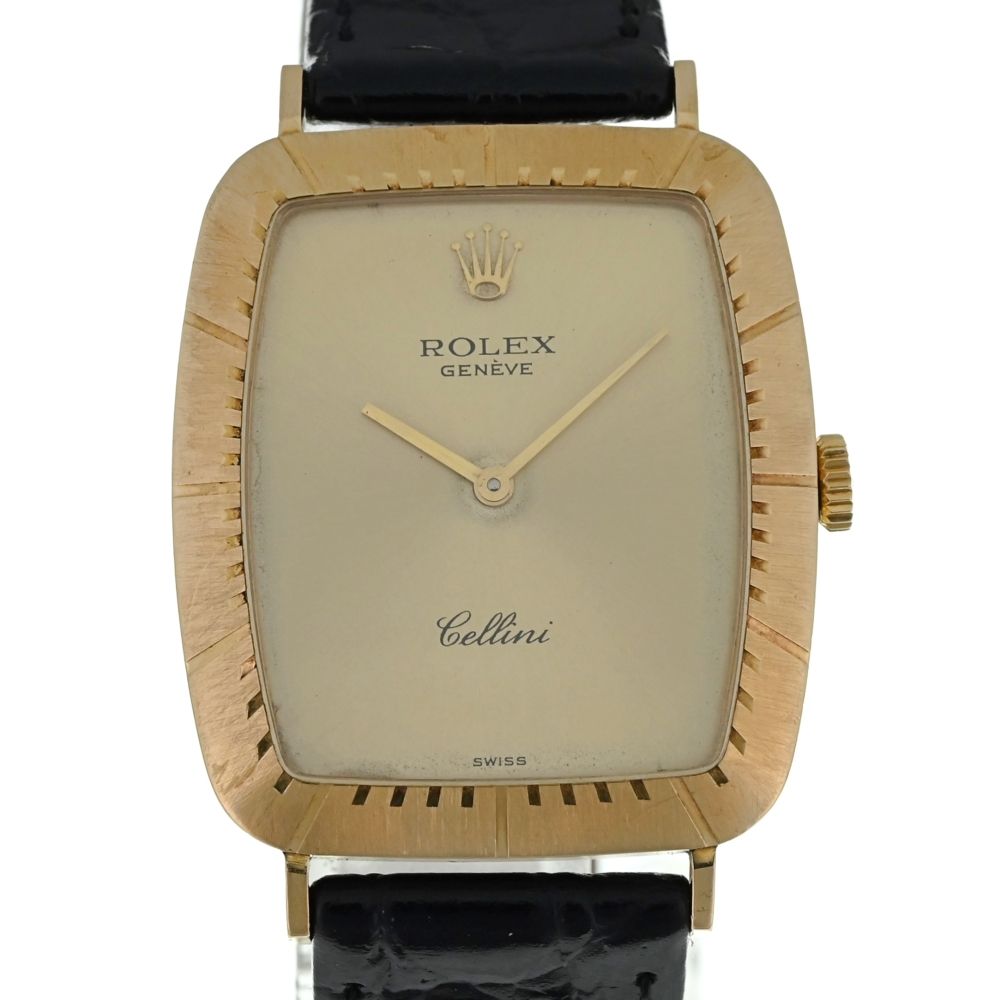 ロレックス ROLEX 4087 チェリーニ K18YG/レザー Cal.1601 手巻き メンズ良品 M#134195