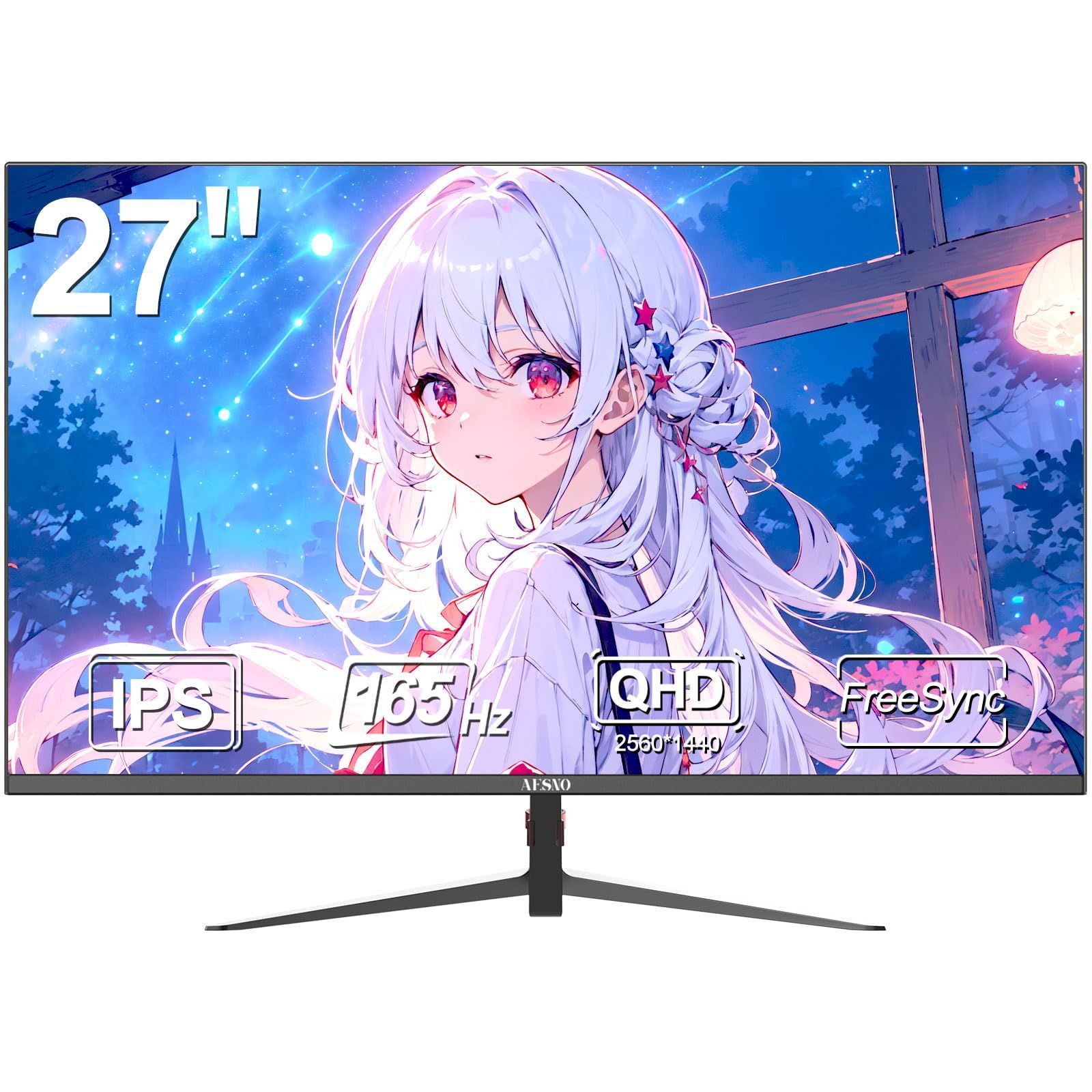 【特価セール】PCモニター FreeSync 165Hz IPSパネル 液晶ディスプレイDPx1/HDMIx2/ブルーライトカート/VESA対応/ゲームモード/傾き調節 2k ディスプレイQHD スピーカーなし 27インチゲーミングモニター