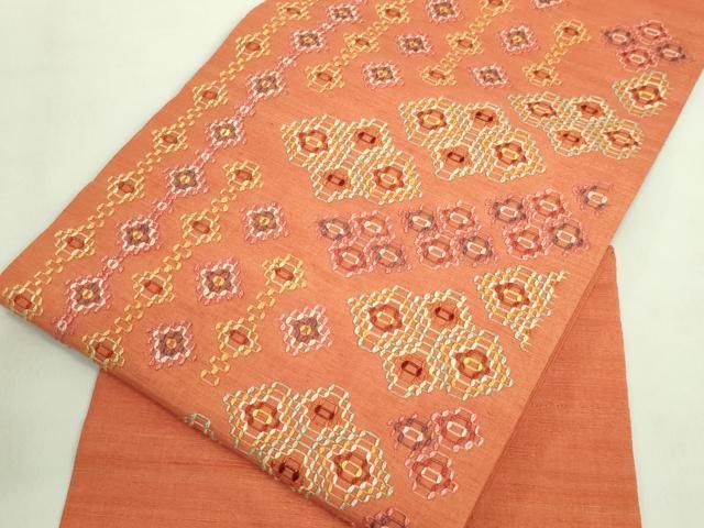 平和屋着物○九寸開き名古屋帯 総絞り 亀甲柄 正絹 逸品 DAAX8831cm