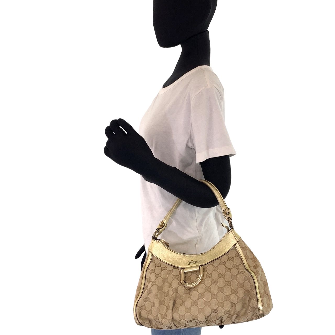GUCCI グッチ グッチシマ アビー ゴールド 金 ベージュ GGキャンバス