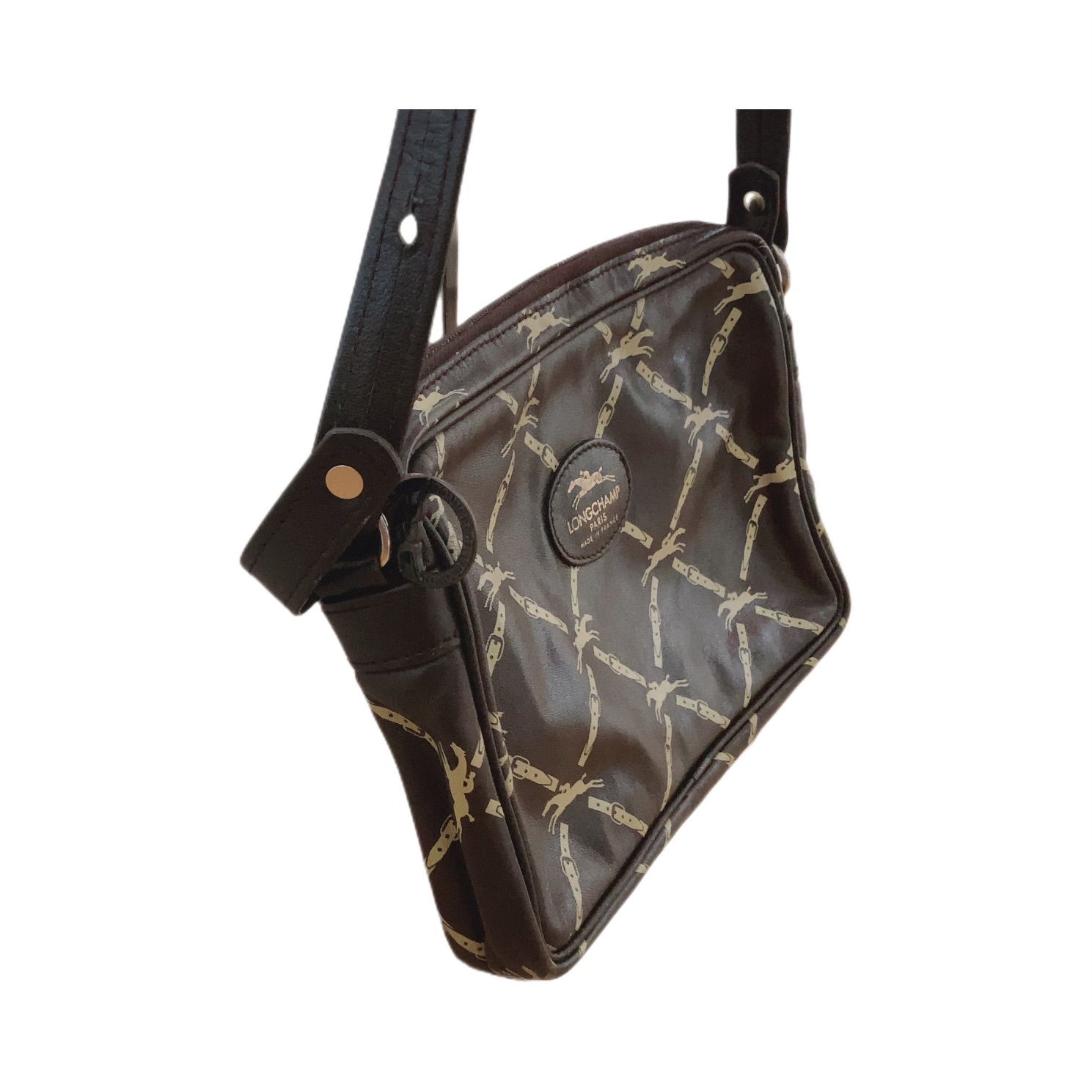 RE160 LONGCHAMP ロンシャン ショルダー バック 茶 ブラウン