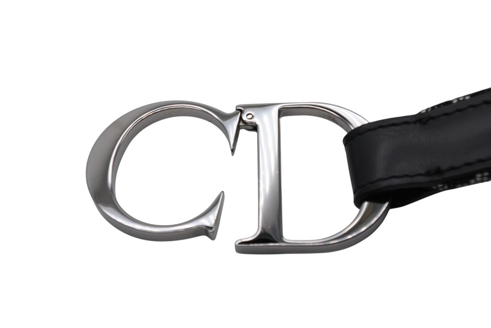 CHRISTIANDIOR クリスチャンディオール ベルト トロッターライン CDロゴ R10093 ネイビー グレー サイズ75 4b006916