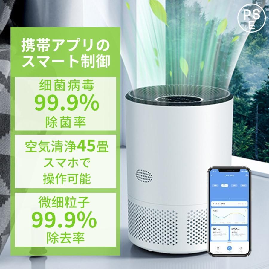 空気清浄機 45畳 花粉対策 小型 卓上 軽量 省エネ 節電 コンパクト 三段調整 プラズマクラスター ウイルス除去 アロマ ペット ホコリ 脱臭 おすすめ 業務 家庭用