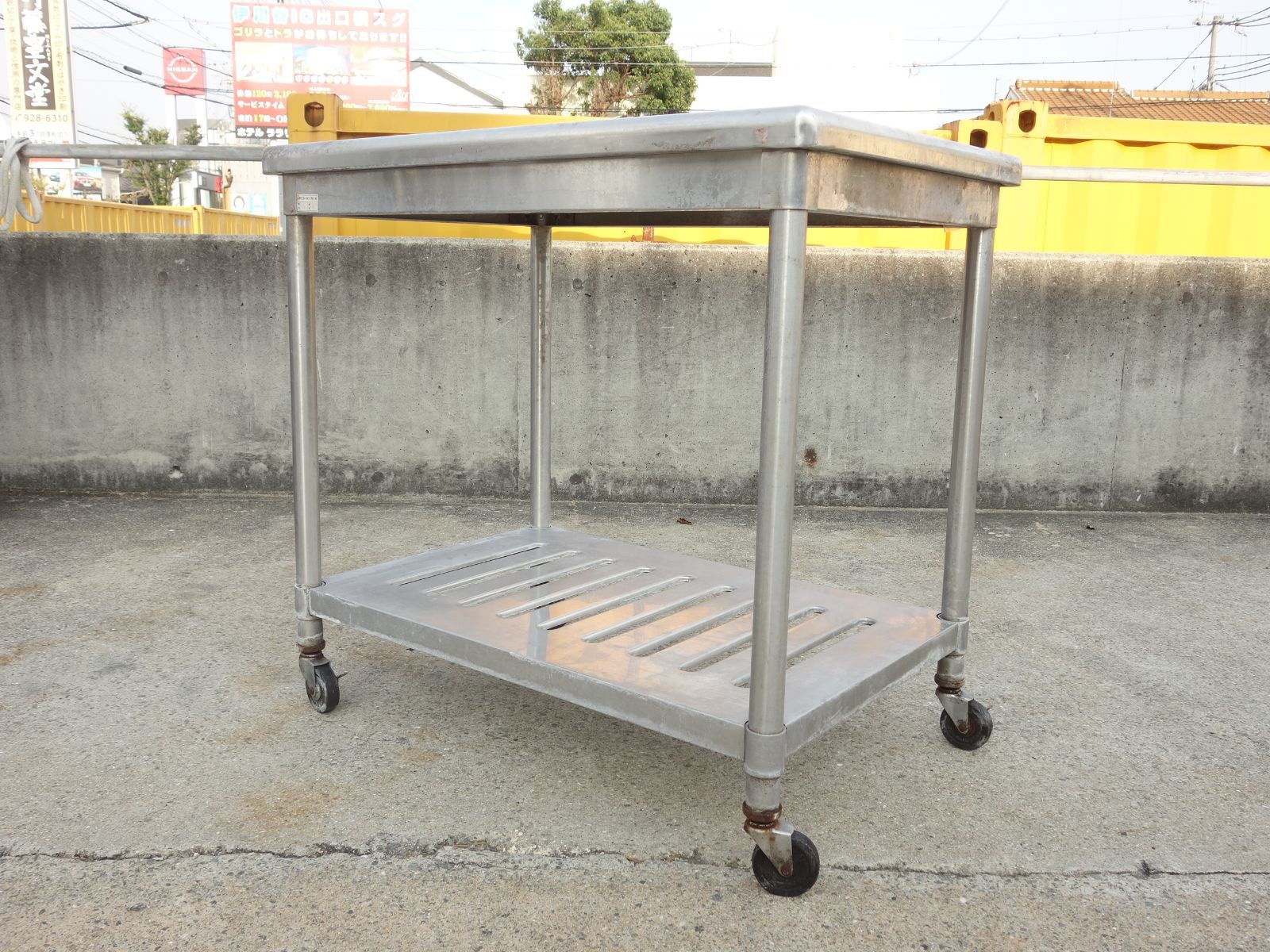 中古】K▽タニコー 業務用 厨房 作業台 棚 ステンレス 幅900×奥行600