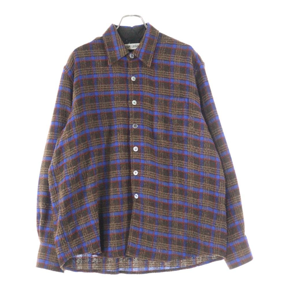 OUR LEGACY アワーレガシー 23AW ABOVE SHIRT Brown Pankow Check タータンチェック ブラッシュド アバヴ ロングスリーブ 長袖シャツ ブラウン M4232ABP
