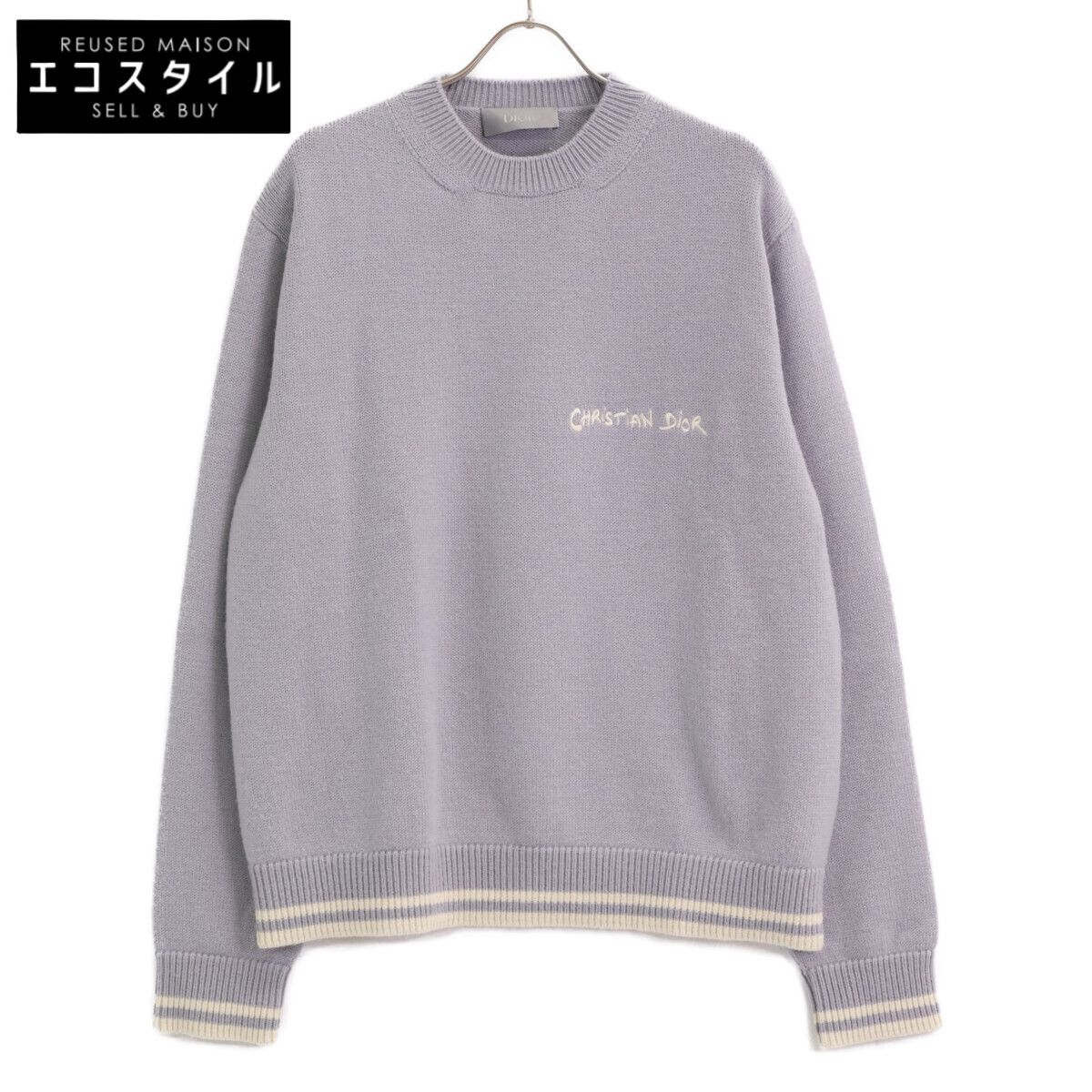 DIOR ディオール ｸﾞﾚｰ ｳｰﾙ×ｱﾙﾊﾟｶ ﾆｯﾄ L