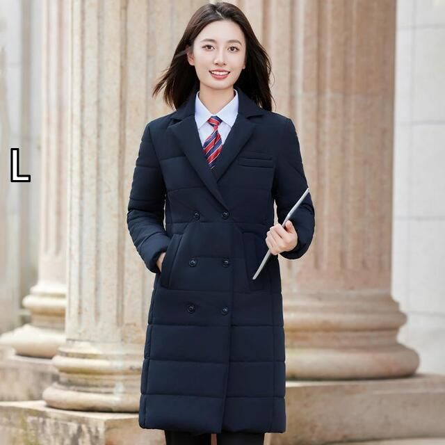 L 秋服 レディース ファッション オシャレ カワイイ シンプル 大人カワイイ 大きいサイズ 黒 ダウン 綿入り コート メンズ ミドル丈 綿 ジャケット