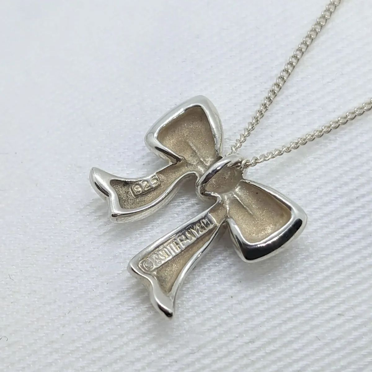 希少 美品 ティファニー TIFFANY シルバー リボン ネックレス - メルカリ